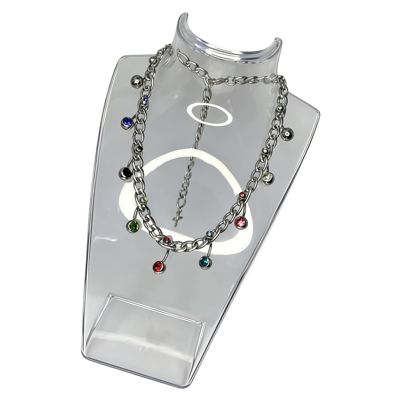 Collier de perles en zircon punk avec fermoir sécurisé - 7