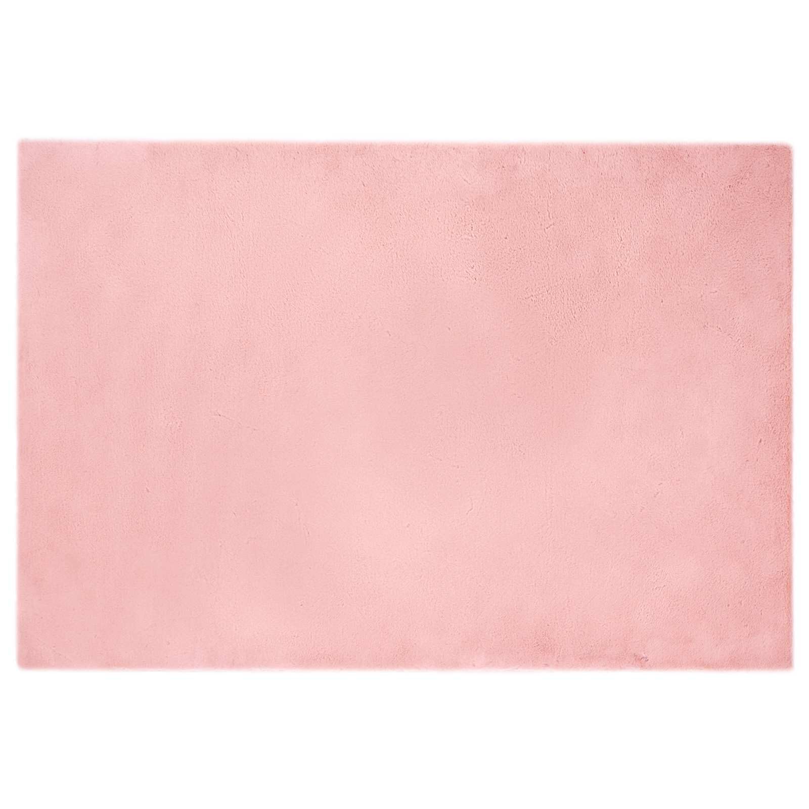Tapis de chambre adulte rose en fausse fourrure cosy 120x170 cm Olite