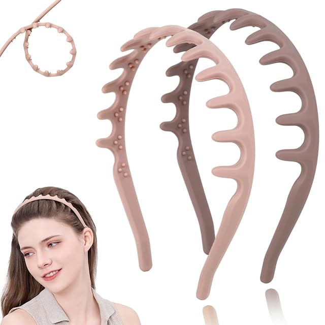 Silicone Headbands for Women Non Slip Comb Headband with Teeth Non-Crackable Hair bands for Womens Hair Fashion Accessories