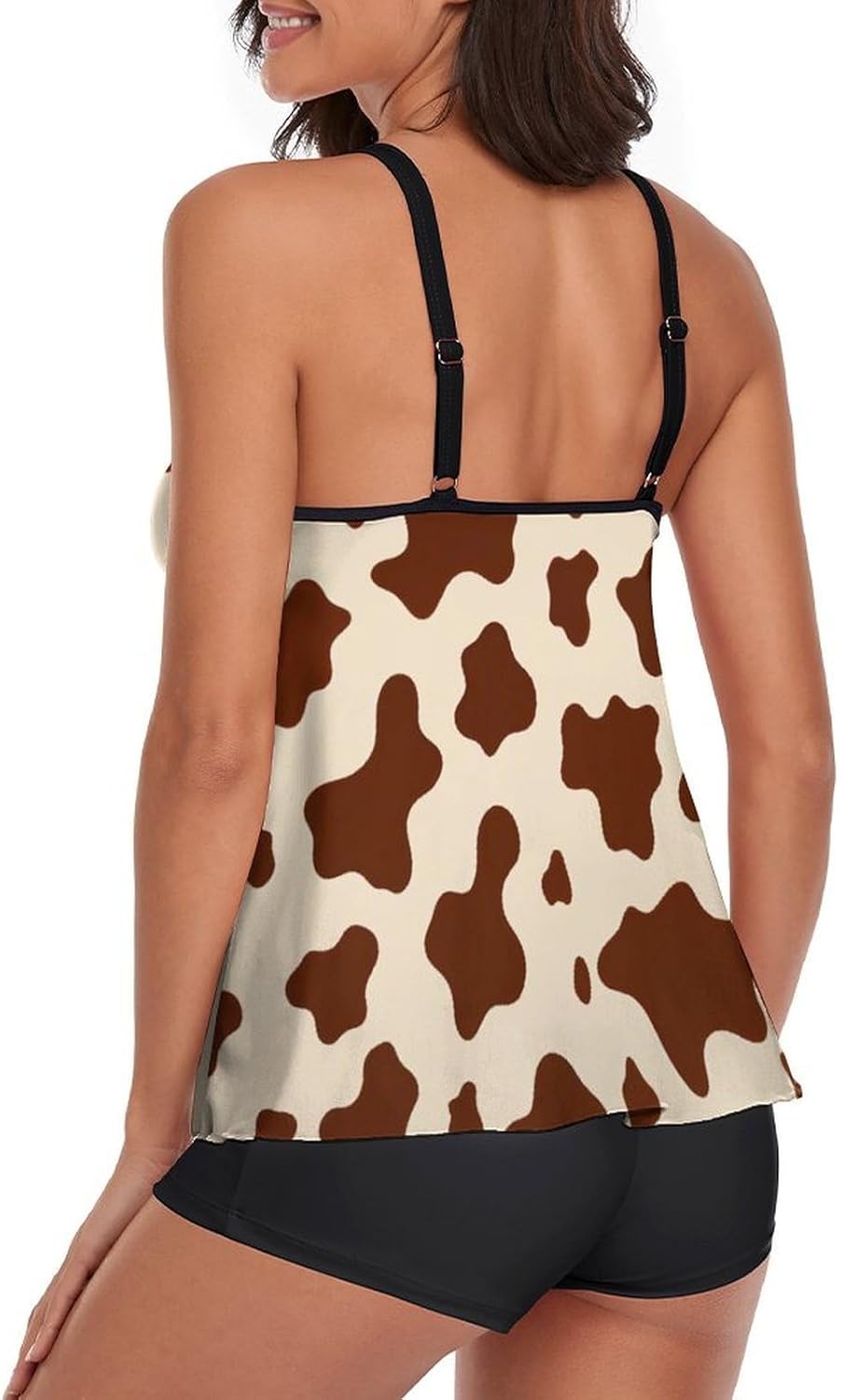 Women's Casual Tankini Bathing Suits, Tummy Control Tank Top with Shorts for Beach and Surfing