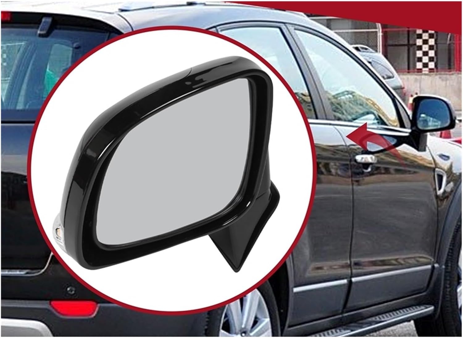 Car Door Wing Rear View Mirror Assembly Compatible For Chevrolet For Captiva 2008-2017(Black Left) (Black Right)
