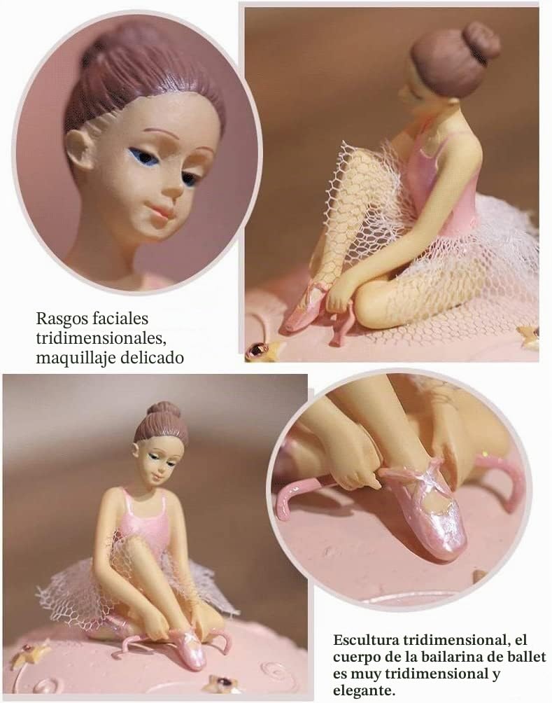 Caja Musical Personalizada Joyero Musical para niña con cajones Joyero Musical de Bailarina Diseño Rosa Regalos de cumpleaños. Cajita de Musica