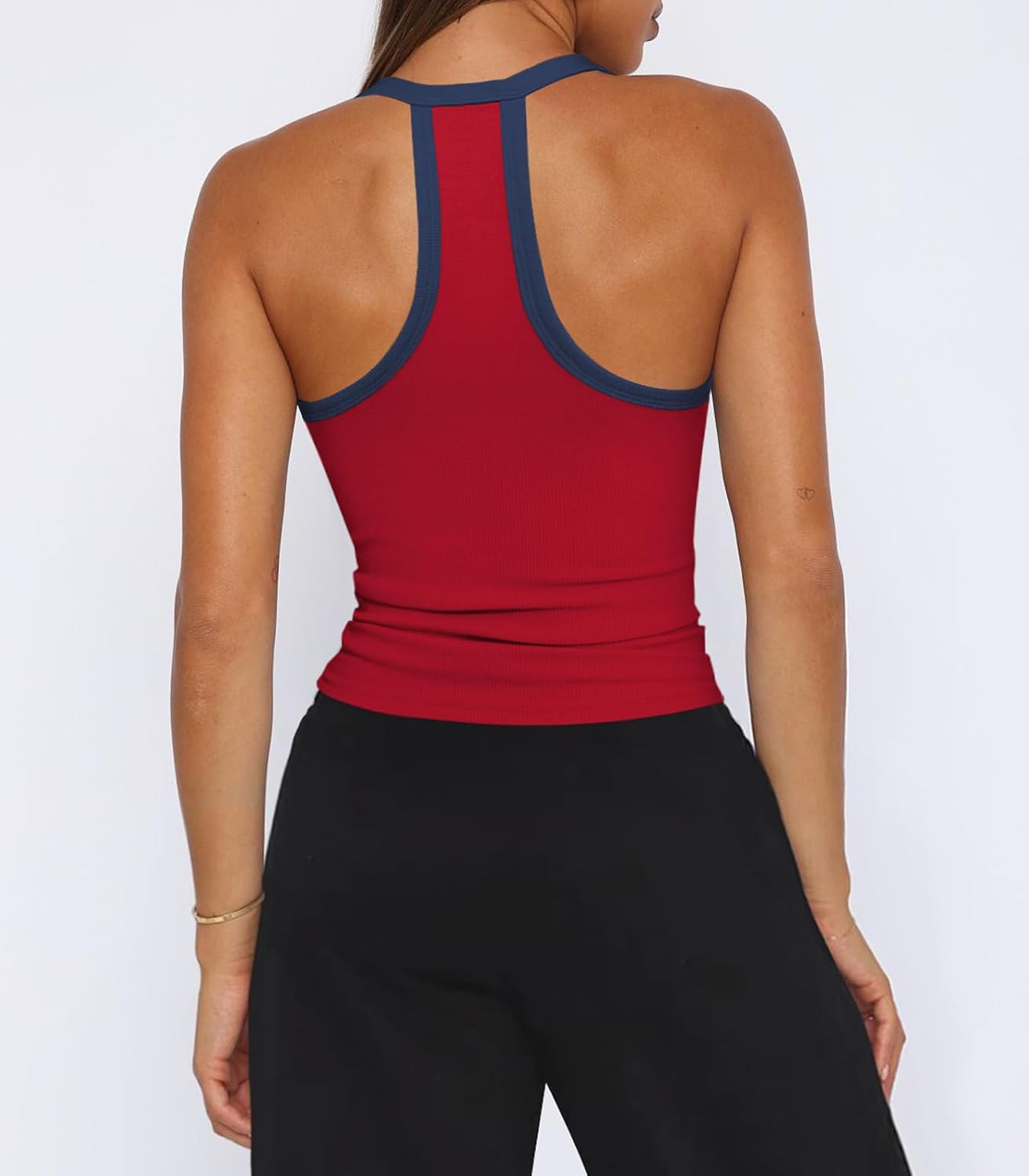 Womens Tank Tops Summer V Neck Workout Racerback Yoga Gym Tank Tops - Image 2