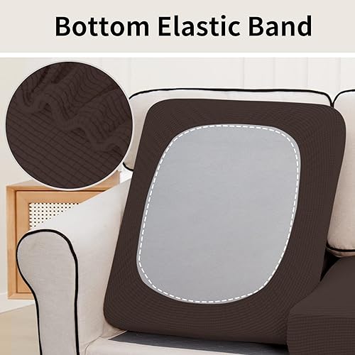 Vista 51 de Easy-Going - Funda de cojín elástica para sofá, funda de cojín protectora para asiento de sofá, suave, flexible con parte inferior elástica