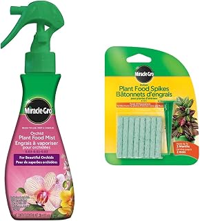 Miracle-Gro Orchid Plant Food Mist - 236ml & Indoor Plant Food Spikes Tray, 24 Spikes