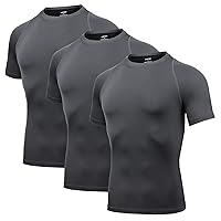 AMZSPORT Maglietta a Compressione da Uomo, a Maniche Corte