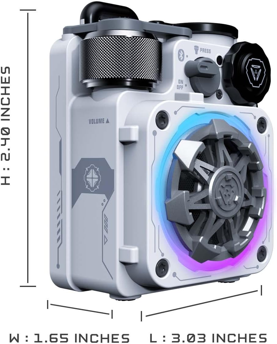 Muzen Cyber Cube-Pro Bluetooth Speaker, Bluetooth 5.0, Portable Speaker with Fidget Spinner, Crystal Clear Sound with RGB Led Light Wireless Speaker, Waterproof Speakers for Indoor Outdoor