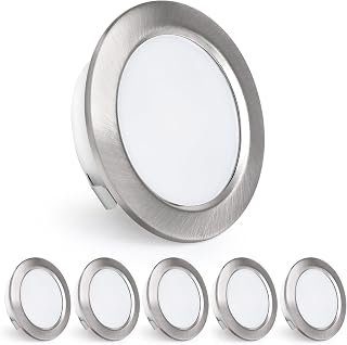 KYOTECH LED Einbaustrahler 230V, 4W 440LM Einbauspots 2700K, 6er Nickel
