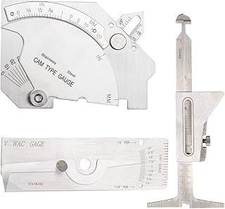 Carkio Hi Lo Welding Gauge Gage Test Ulnar Welder Inspection Gauge Tool + V-WAC Biting Edge Welding Gauge + MG-8 Bridge Cam Gage kit Compatible with Welding Measurement