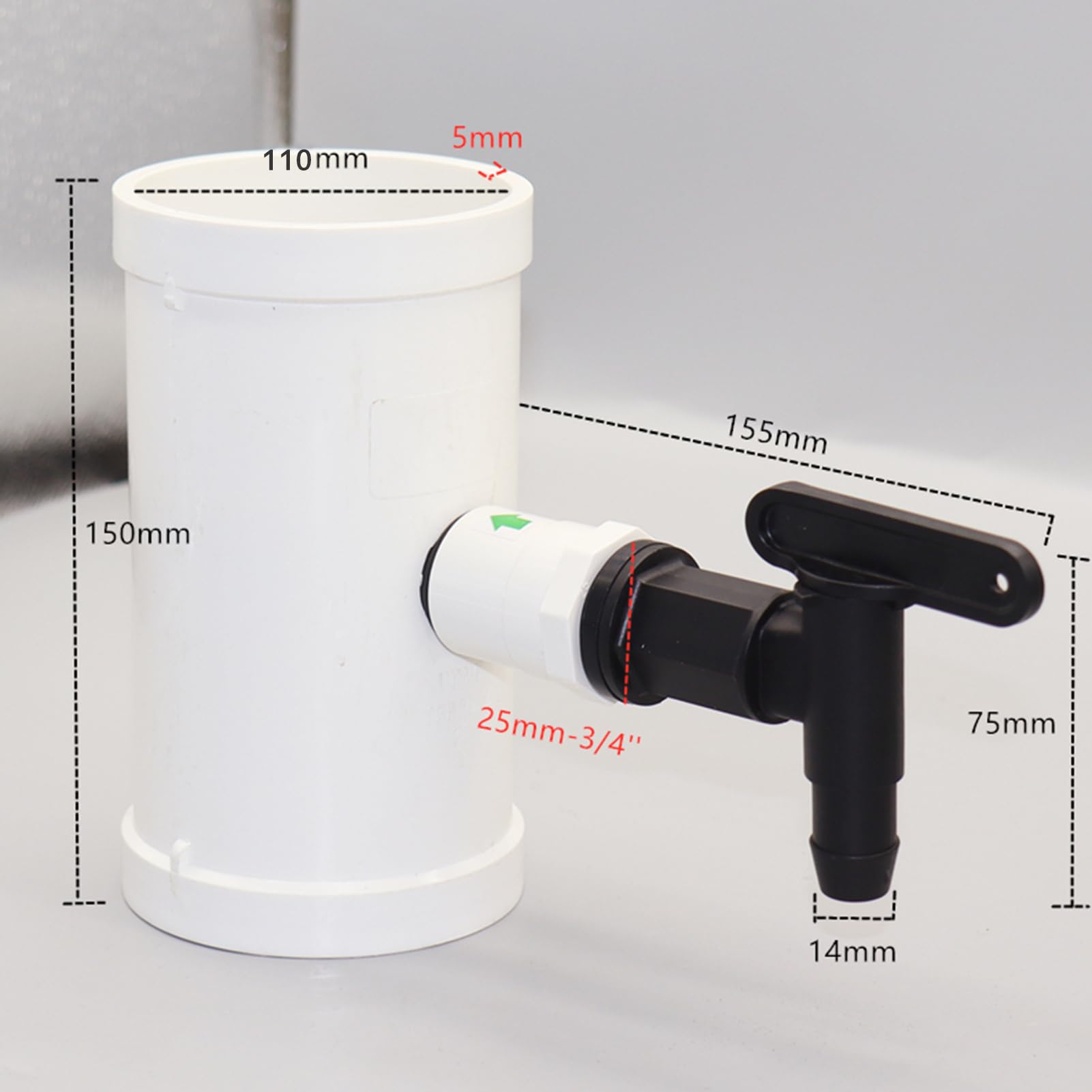 HAMPPLIES Regensammler Für Fallrohr - PVC Umleiter Für Regentonne, 75mm, Weiß