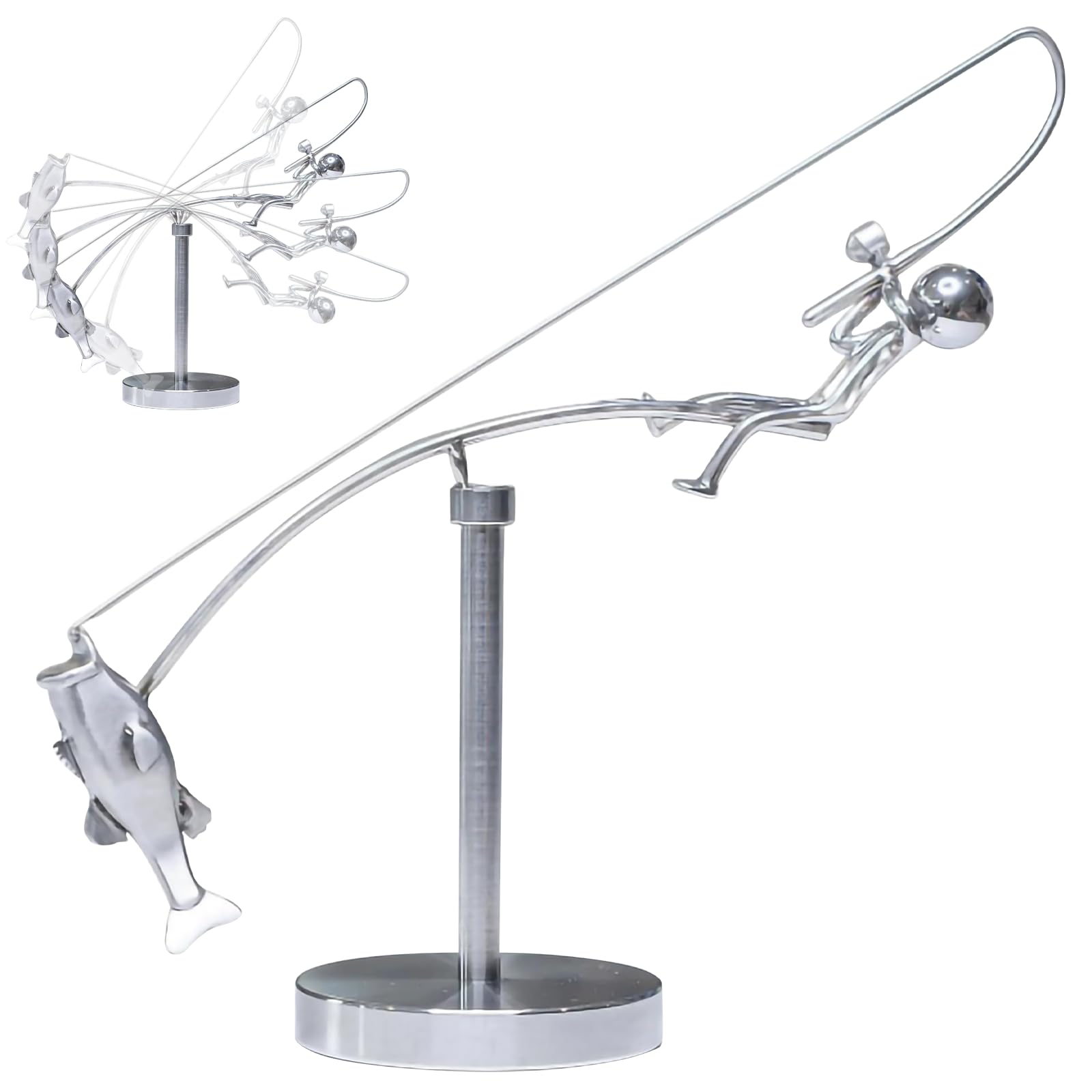 Nlsqw Fisherman Balancing Sculpture, Fishing Gifts for Men Gifts for Fisher-man, The Fisherman Balancing Sculpture