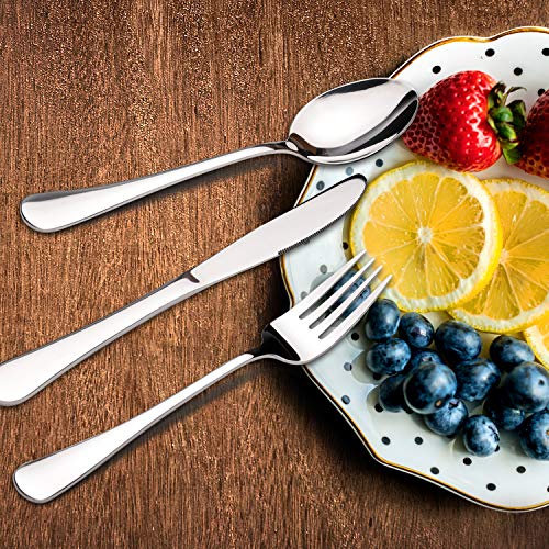 Acnusik Stainless Steel Flatware Service For 8, Utensils Cutlery Including Knife 40-Piece Silverware Set, Silver #TOP6