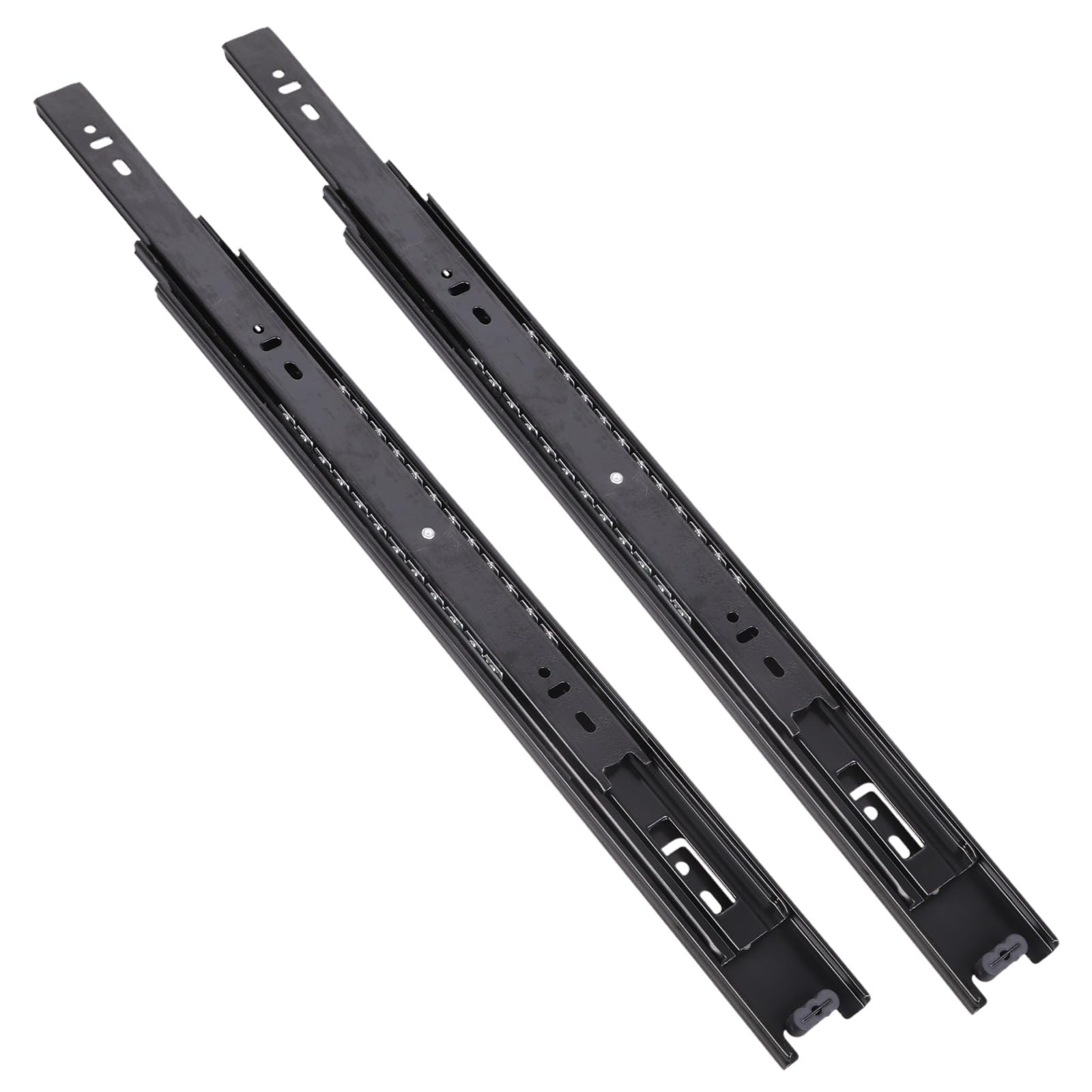 Fentency 16 Inch 400Mm Black 1Pair Hydraulic Soft Close Drawer Slides, Cold Rolled Steel Cabinet Track Rails With Damping, For Furniture Hardware Cold Rolled Steels Drawer Slides Hydraulic Damping Buffer