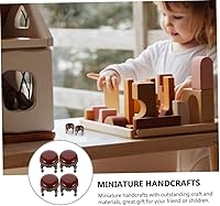 Vista 4 de 4 piezas de mini taburetes de casa de muñecas, muebles de casa de muñecas en miniatura accesorios a escala 1/12, taburete redondo retro para casa