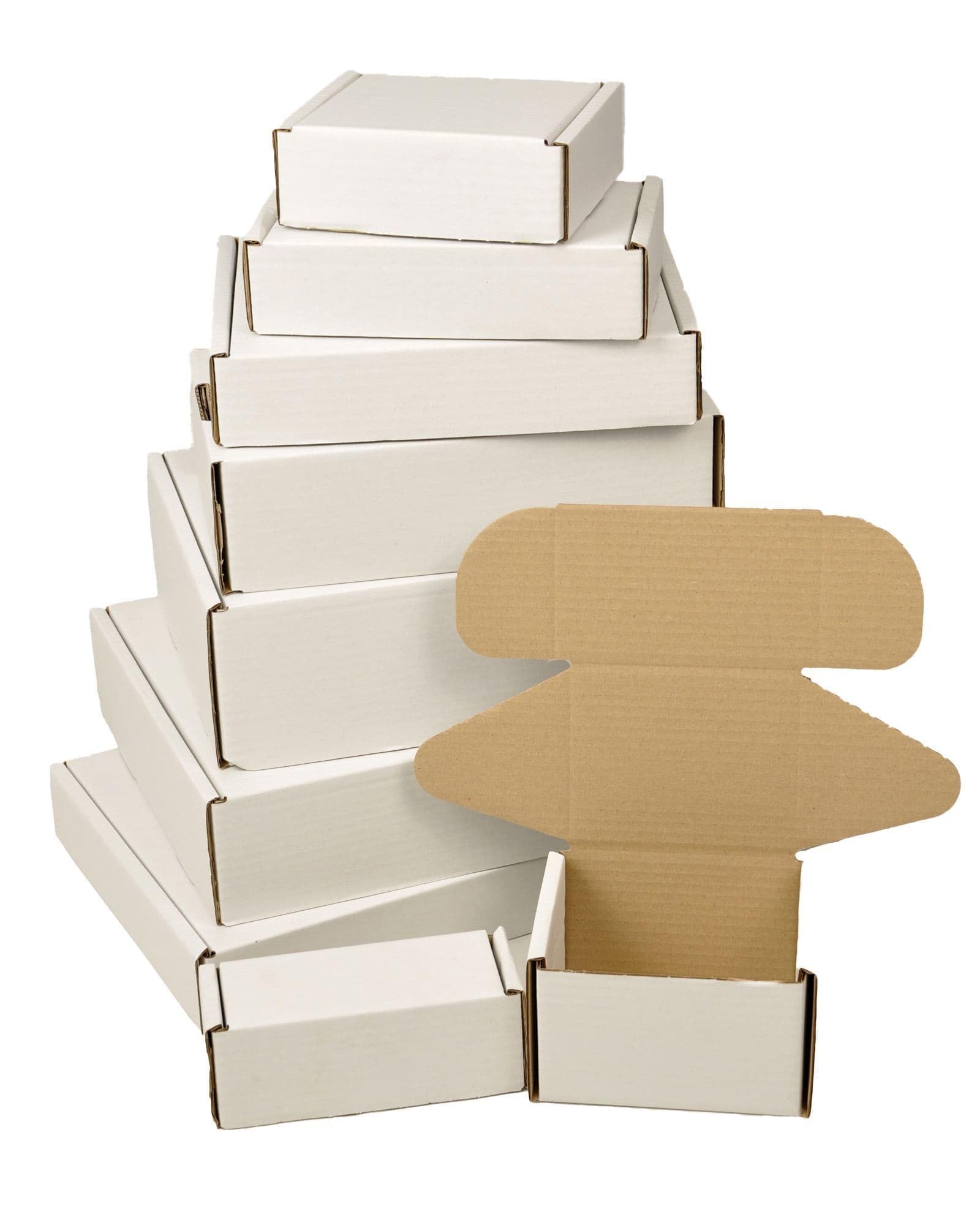 White Cardboard Postal Boxes 25x21x5cm (10"x8"x2") - Cardboard Mailing Boxes, Shipping Boxes, and Packaging Boxes for Parcels, Post, Ecommerce, and Gifts - Pack of 10