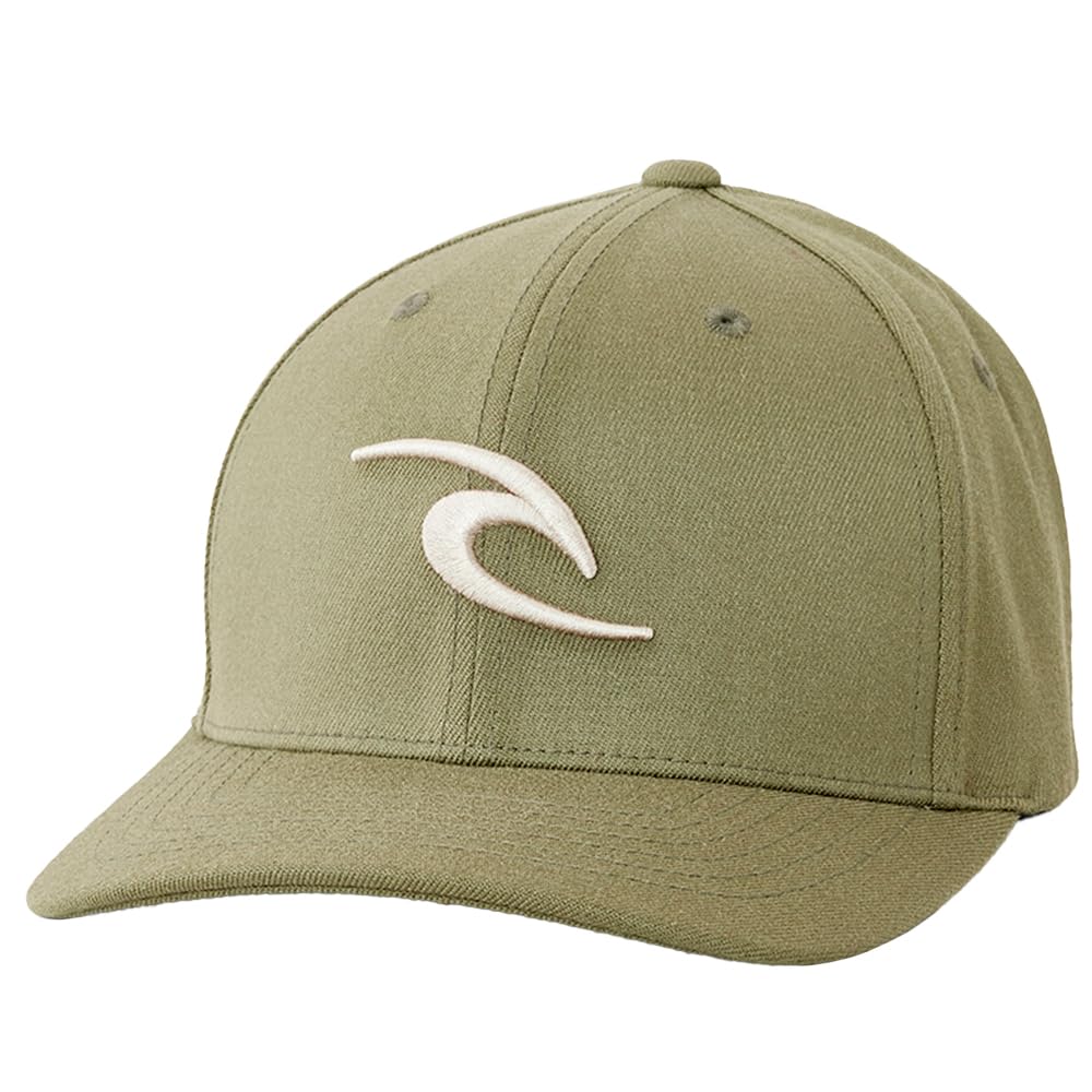 Rip Curl Men's Tepan Flexfit Baseball Hat Cap, Dusty Olive, One Size