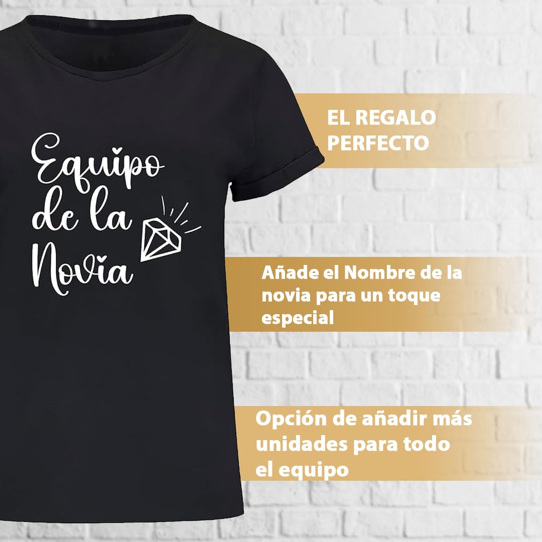 Camiseta despedida soltera personalizada con nombre | Pack 5 unidades | Novia | Team Bride | Equipo de la novia