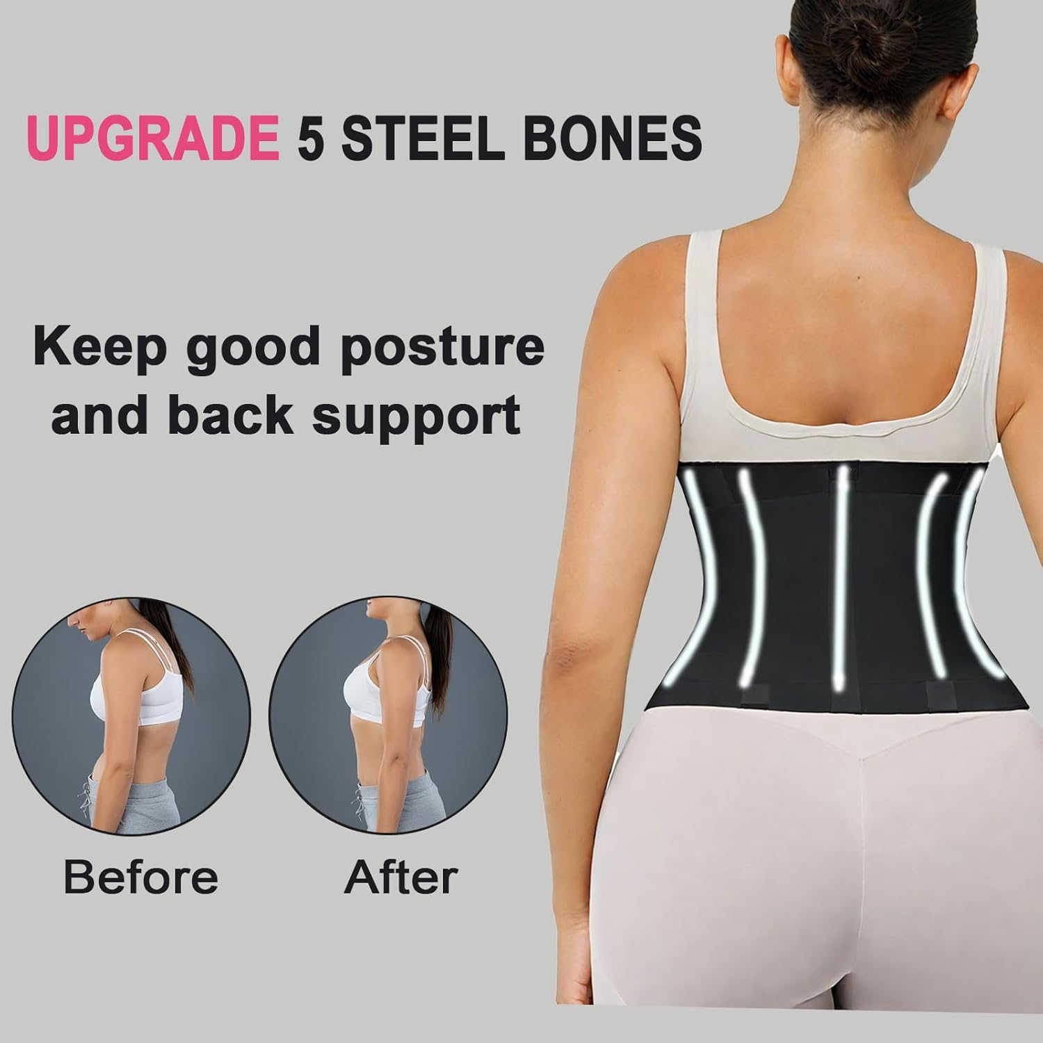 Waist Trainer for Women Waist Cincher Waist Trimmer Corset, Tummy Control Shapewear Belt Triple Wrap for Workout - Image 3