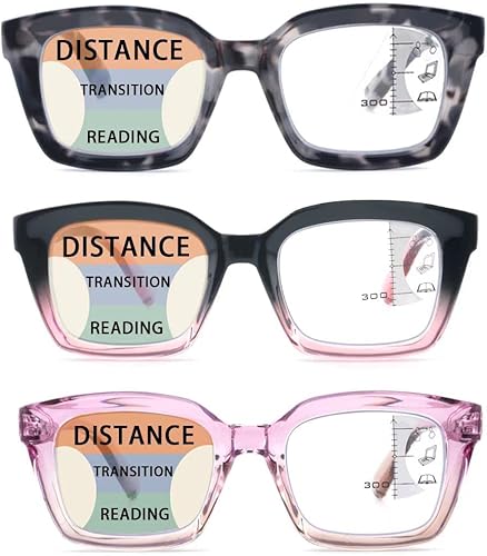 Miniatura 8 de HIYANJN Gafas de lectura bifocales para mujeres y hombres, luz azul, lectores de computadora, lentes de transición superior transparente para mujer