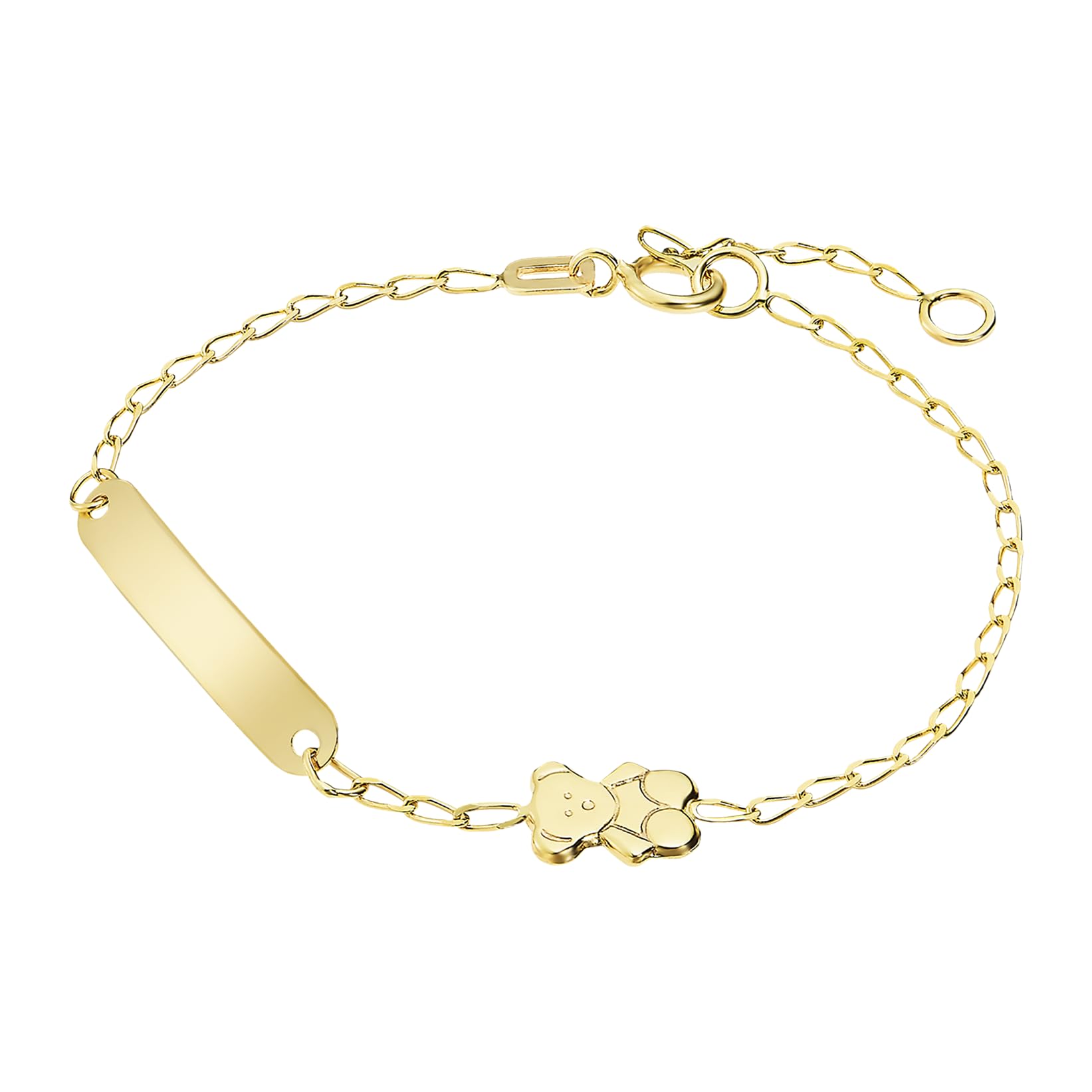 Time RoaD Bebe Pulsera Oro de 9K FG00065/14 Osito - Pulsera Bebé Oro - Ideal para Regalo de Bautizo, Cumpleaños
