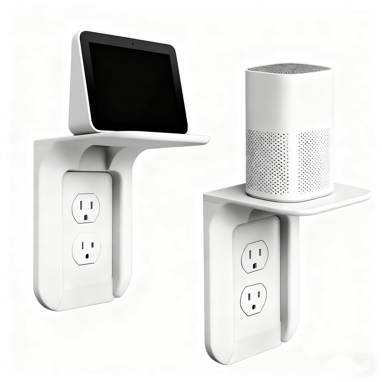 View 1 of [ONLY ONE] WILAOIYOOU Outlet Shelf with Cable Management - 2 Pack