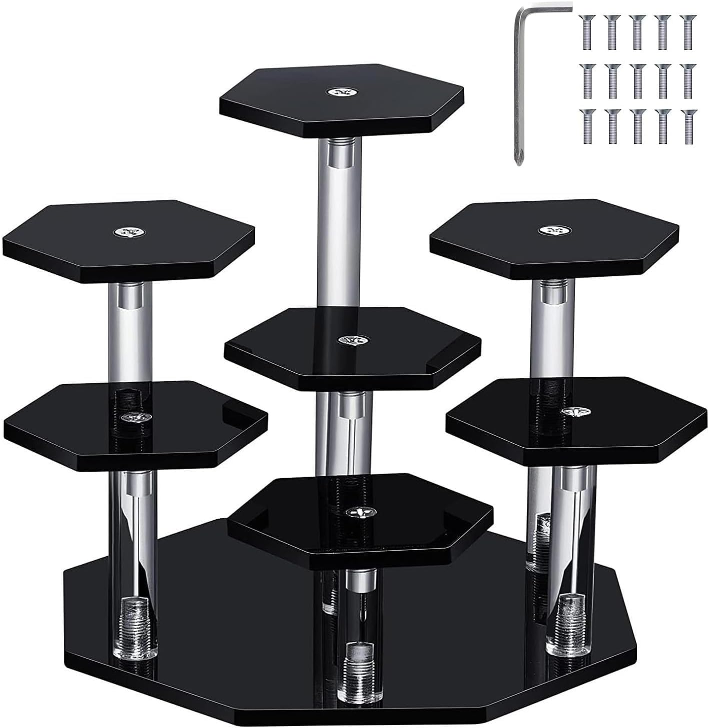 Tvoip Acrylic Display Stand,Display Stand for Funko POP Figures, 7-Tier Perfume Organizers and Storage Display Stand, Display Risers for Cupcake Dessert, Conutertop Desktop Acrylic Display for