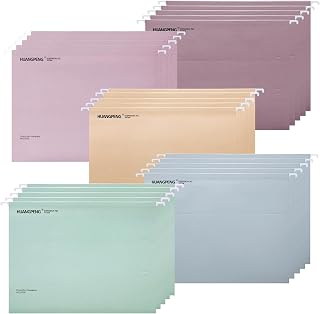 Hängemappen im A4-Format – 25 Stück Hängemappen für Aktenschränke mit Laschen und Einsätzen – 5 Farben/Morandi
