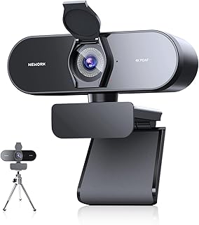 NEWORK 4K Webcam with Sony Sensor, PDAF Autofocus, 1080P@60FPS, 2 Noise Reduction Mics, Auto Light Correction, USB Plug&Pl... Price In India