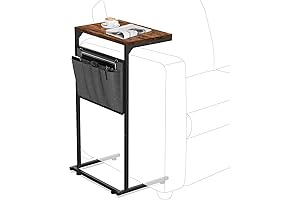 Vantic C Shaped End Table: Perfect Small Accent Table for Couch, Sofa, and Bedroom