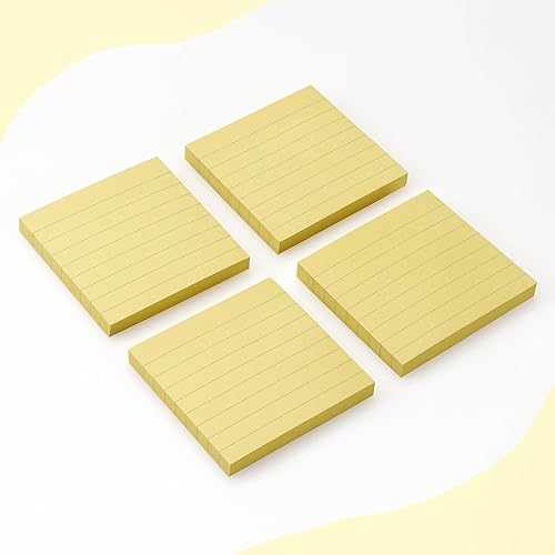 Miniatura 9 de Notas adhesivas forradas de 3 x 3 pulgadas, notas adhesivas con líneas, notas autoadhesivas, color brillante, 4 blocs de 90 hojasbloc (brillante)