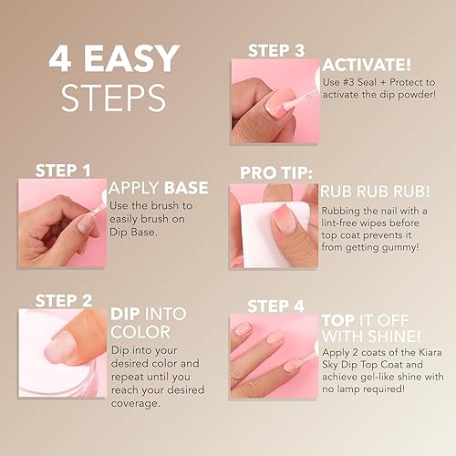 Miniatura 7 de Kiara Sky Mini kit de inicio de inmersión de color, manicura en polvo fácil de usar