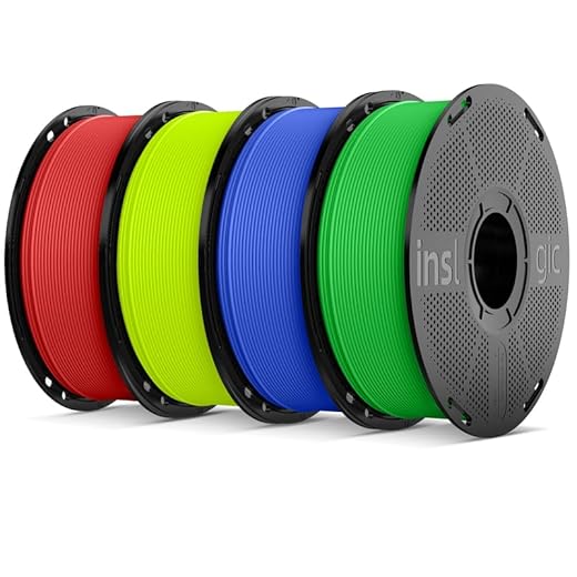 Inslogic Matte PLA Filament 1.75mm 3D Printer Filament, Fine Matte Texture & High Precision, Dimensional Accuracy +/- 0.02mm, 2.2lbs x 4 Spools Fit Most FDM 3D Printers, Red+Yellow+Blue+Green