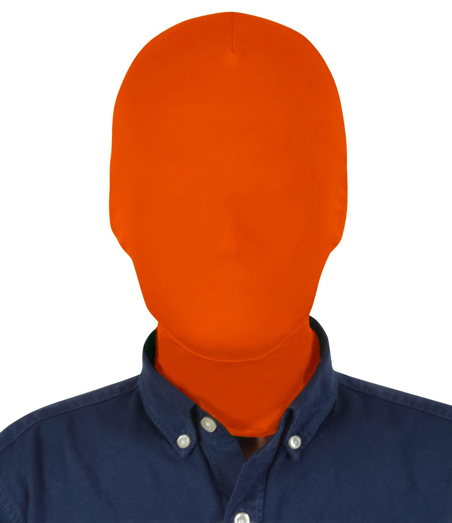 Aniler Unisex Full Face Cover Halloween Costume Cosplay Zentai Hood Mask (One Size, Orange)