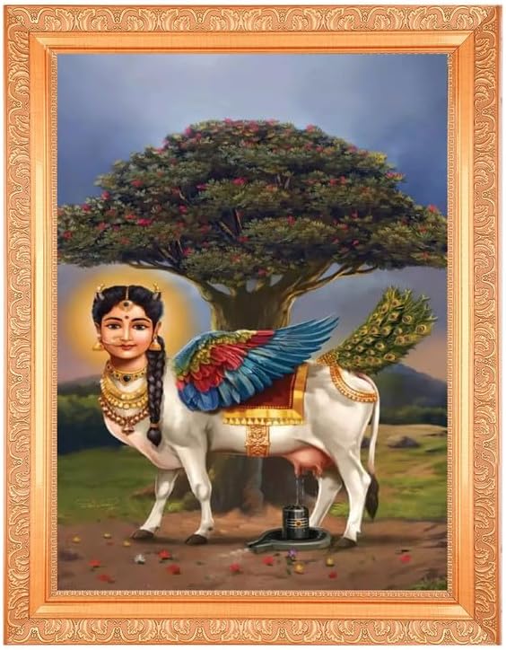 Mookambika Devi Painting Digital Print Photo In Artwork Frame (11 x 14 Inch) OR(27.94 X 35.56 Cm) Religious Gifting