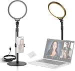 NEEWER Basics 7" Luminaire de bureau pour enregistrement vidéo, 10W Éclairage de la clé plein écran avec support / support de téléphone / tenue de nettoyage pour iPhone Conférence vidéo sur ordinateur portable Vlog Live Streaming, R06