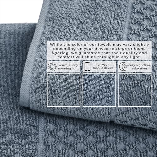 Serviettes de bain de qualité supérieure en coton bleu Grayson