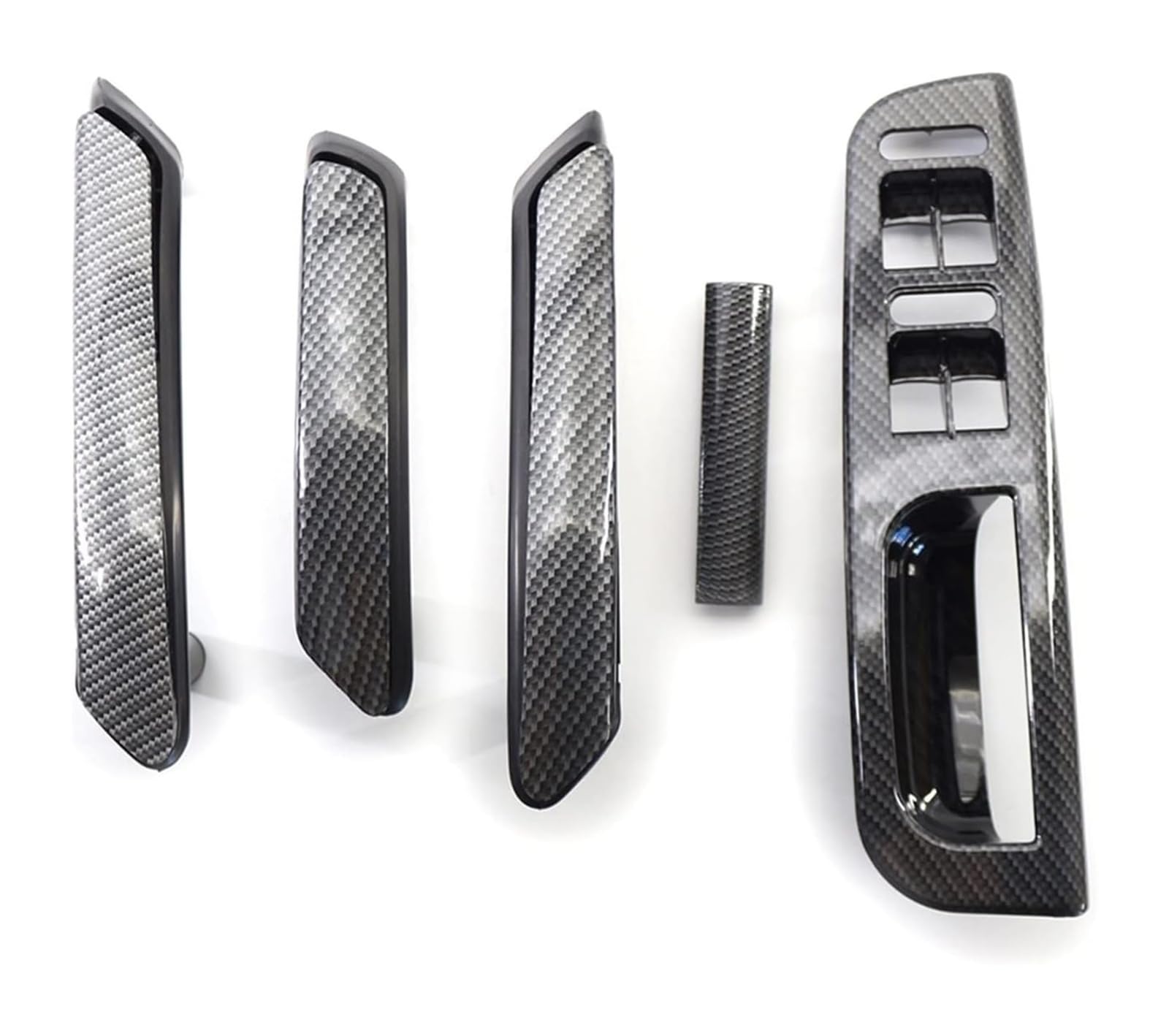 Set maniglie Per VW Per Passat B5 1998-2005 Pannello Porta Texture Fibra Carbonio Interruttore Controllo Finestrino + Maniglie Trazione