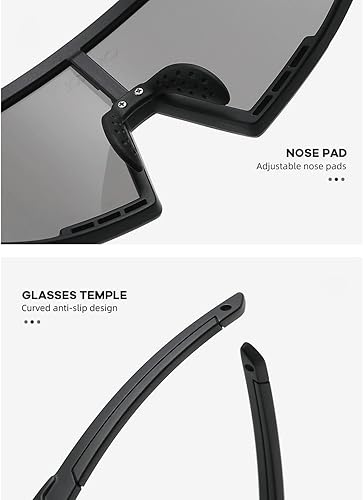 Miniatura 10 de OMEKOL Dos tamaños para adultos y jóvenes, gafas de sol deportivas de béisbol, ciclismo, hombres y mujeres, MTB Bicicletas al aire libre