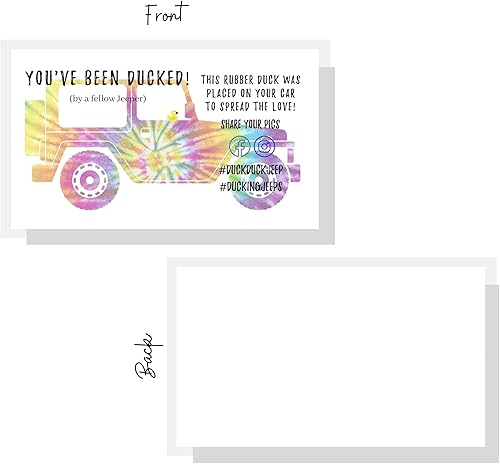 Miniatura 4 de You've Been Ducked Card | Paquete de 50 | Tamaño de tarjeta de visita de 2 x 3.5 pulgadas | Etiqueta Duck Duck J**p | Diseño de SUV de teñido anudado