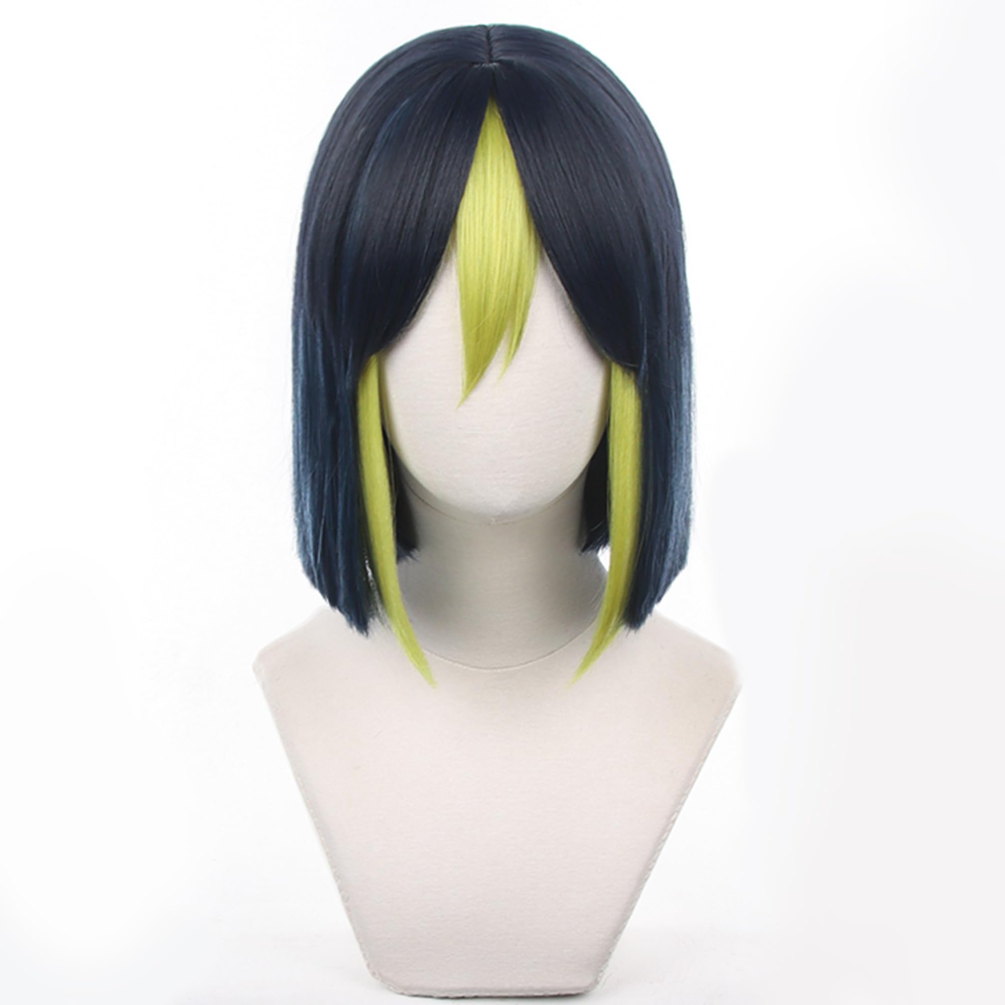 Black Blue Mixed Green Straight Heat Resistant Synthetic Hairs for Women Halloween Cos Anime Party Replacement Wigs - Image 3