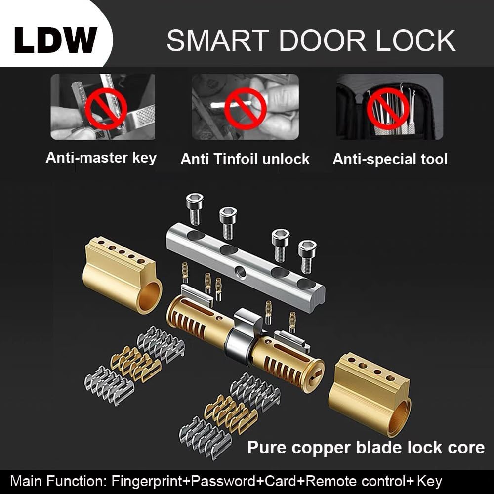 Smart Lock for Glass Door, warehuse Door, Free Installation,Fingerprint, keyless Entry and APP