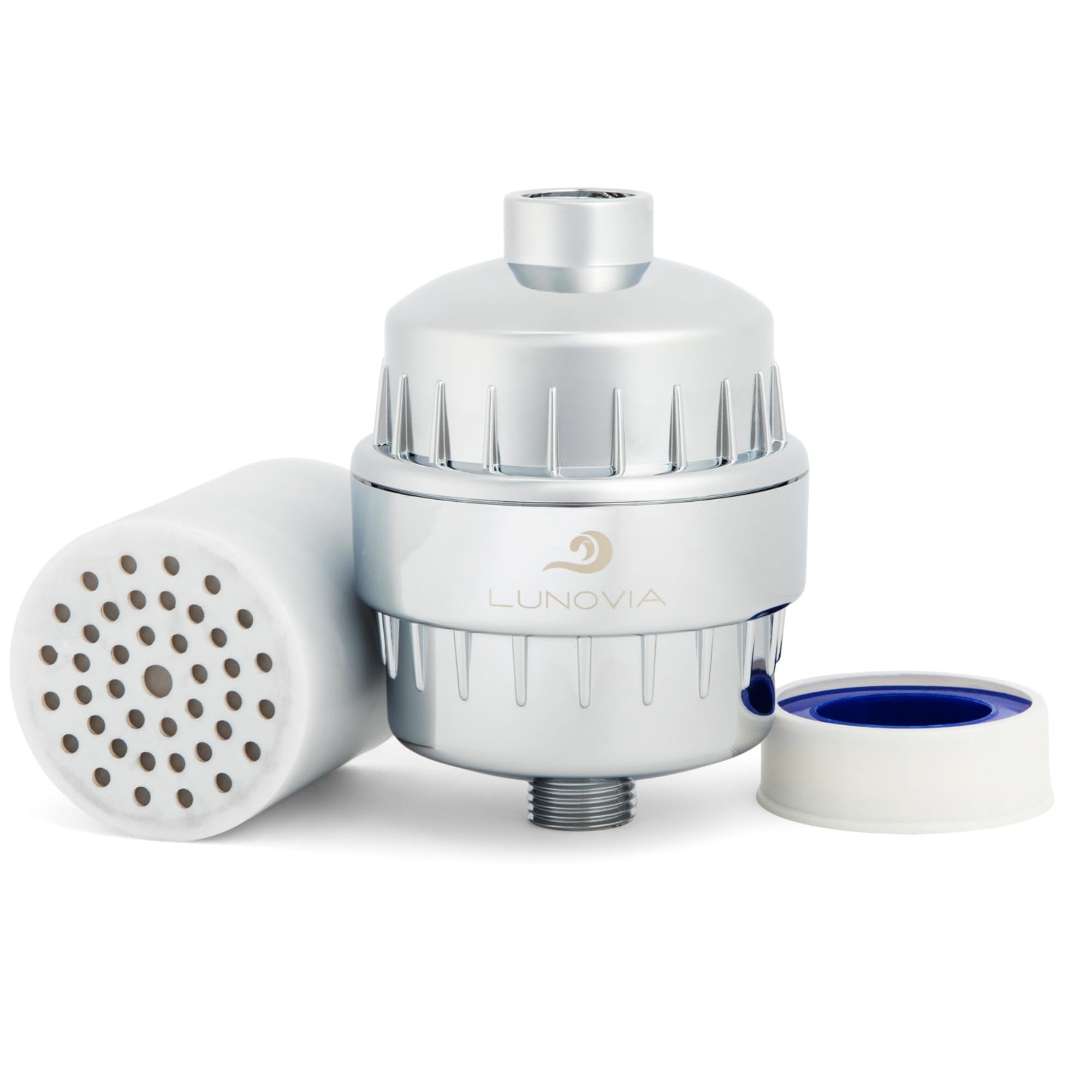 Filtro de ducha para agua dura, filtración de alta presión de 15 etapas con KDF, carbón activado y carbón, reduce el cloro, los metales pesados y las impurezas, ajuste universal, fácil de instalar