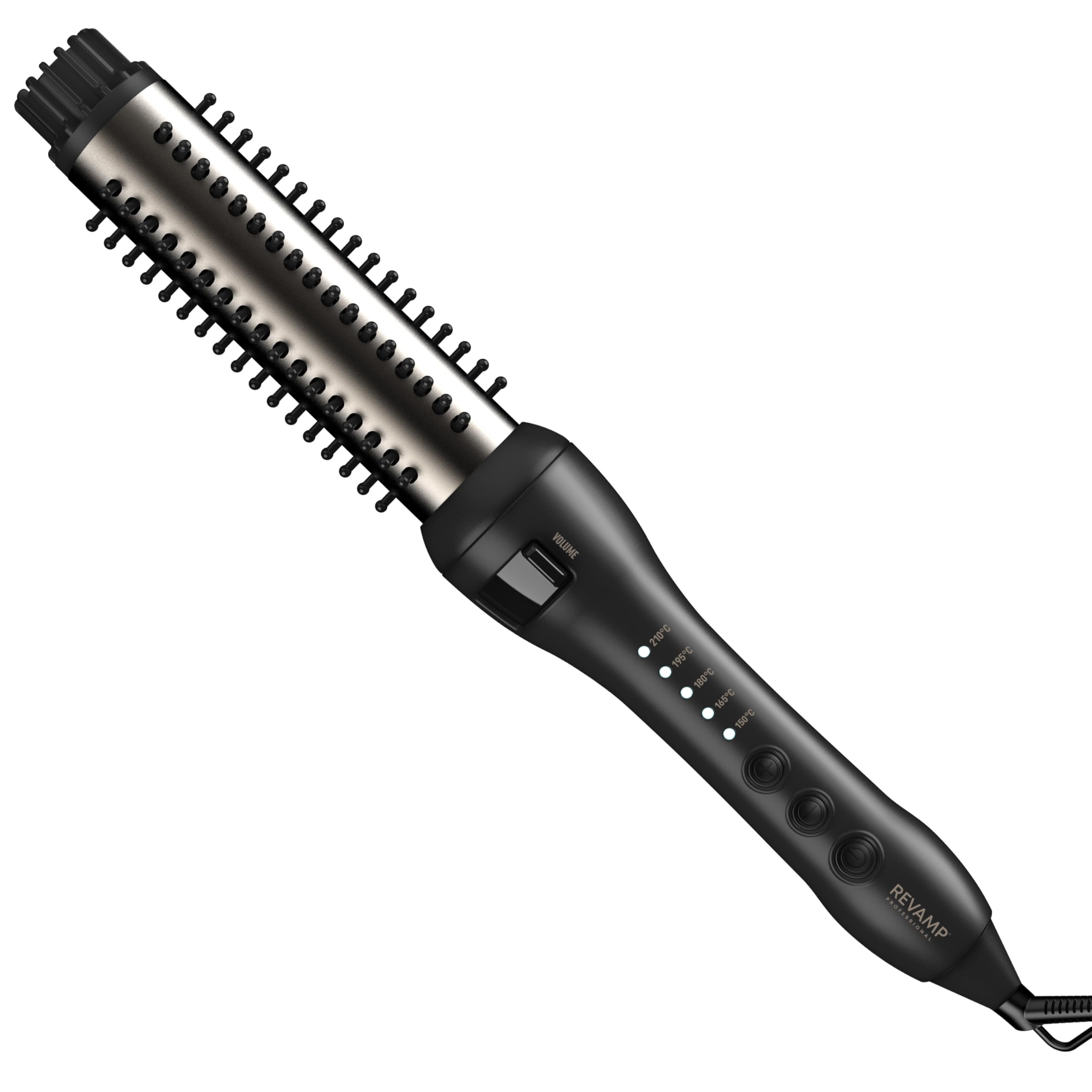 REVAMP Volume & Wave Cepillo Caliente de Cerámica 32 mm - Iónico | Barril Redondo, Aceites Progloss, Volumen Duradero, Calentamiento Rápido, Cerdas Retráctiles