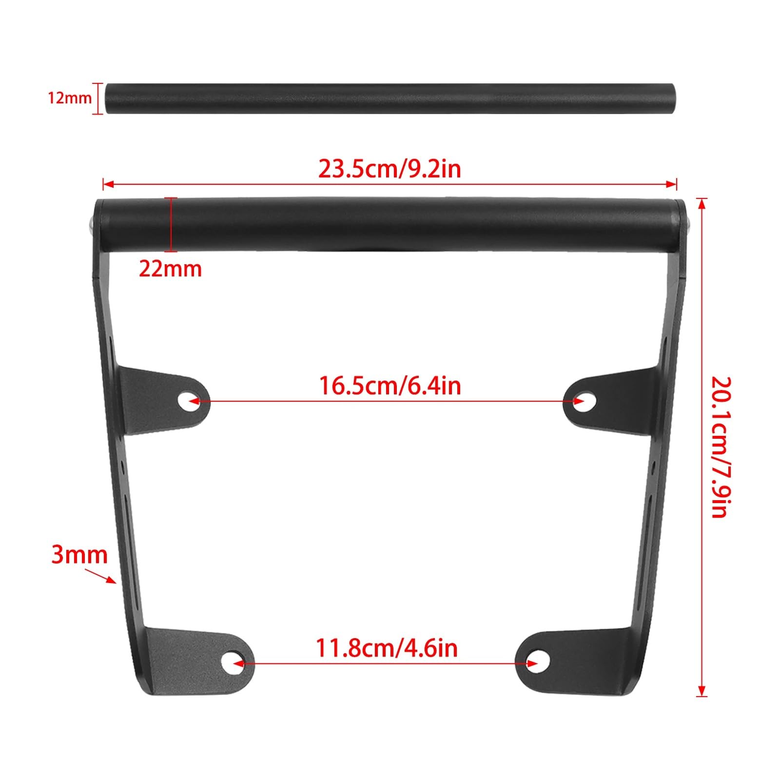 Moto GPS Staffa Navigazione Per Loncin Per VOGE Per Valico Per DSX900 12mm/22mm Moto Supporto Del Telefono Di Navigazione GPS Staffa Di Supporto Supporto Per Navigatore GPS Per Moto(22mm)