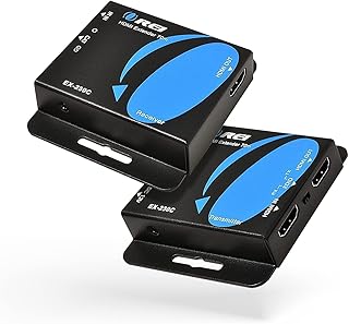 OREI 4K HDMI Over Ethernet CAT6/CAT7 Extender, Extender RJ45 4K@30Hz Upto 130 Ft 1080P Upto 230 FT Full HD POC Transmitter & Receiver IR Loop Out (EX-230C)