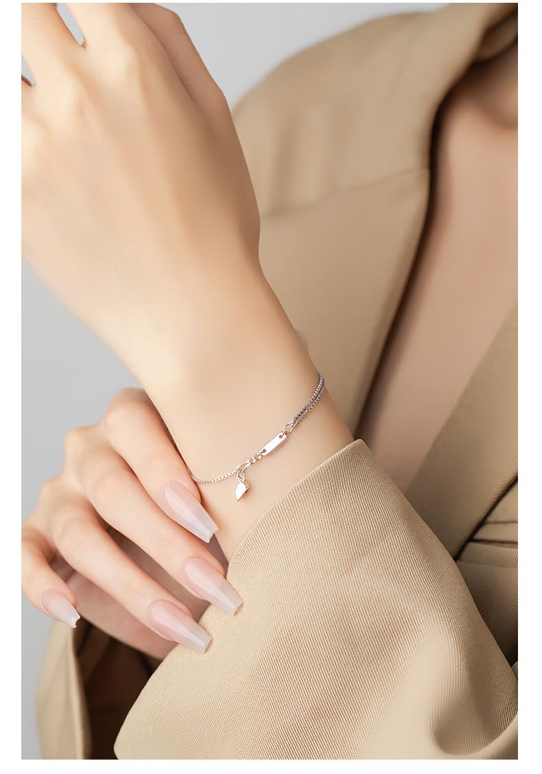 925 Sterlingsilber Armkette Passende Paararmbänder Silber Herz Charm Sterling Silber Armreif Liebesanhänger Sie Und Ihn Manschettenarmbänder Personalisierter Schmuck Geburtstagsgeschen