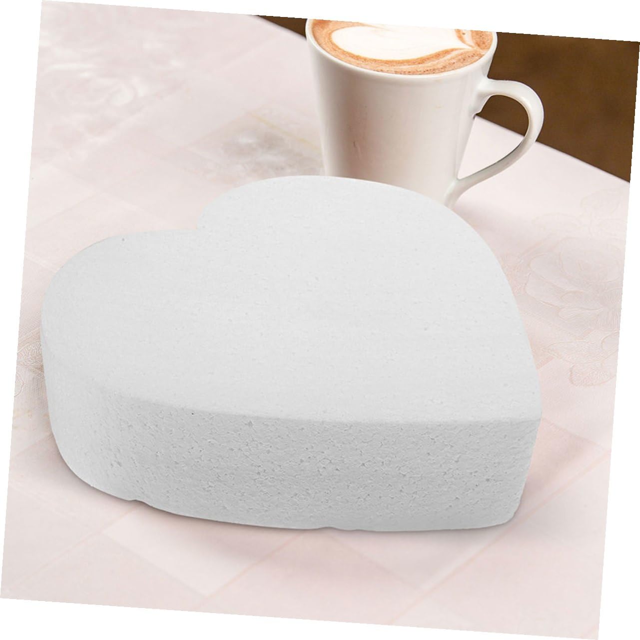 Ciieeo Moule à Gâteau en Mousse de Cœur 15 Cm, Mannequin à Gâteau Réutilisable, Modèle de Décoration pour Présentation et Entraînement Pâtisserie Mariage