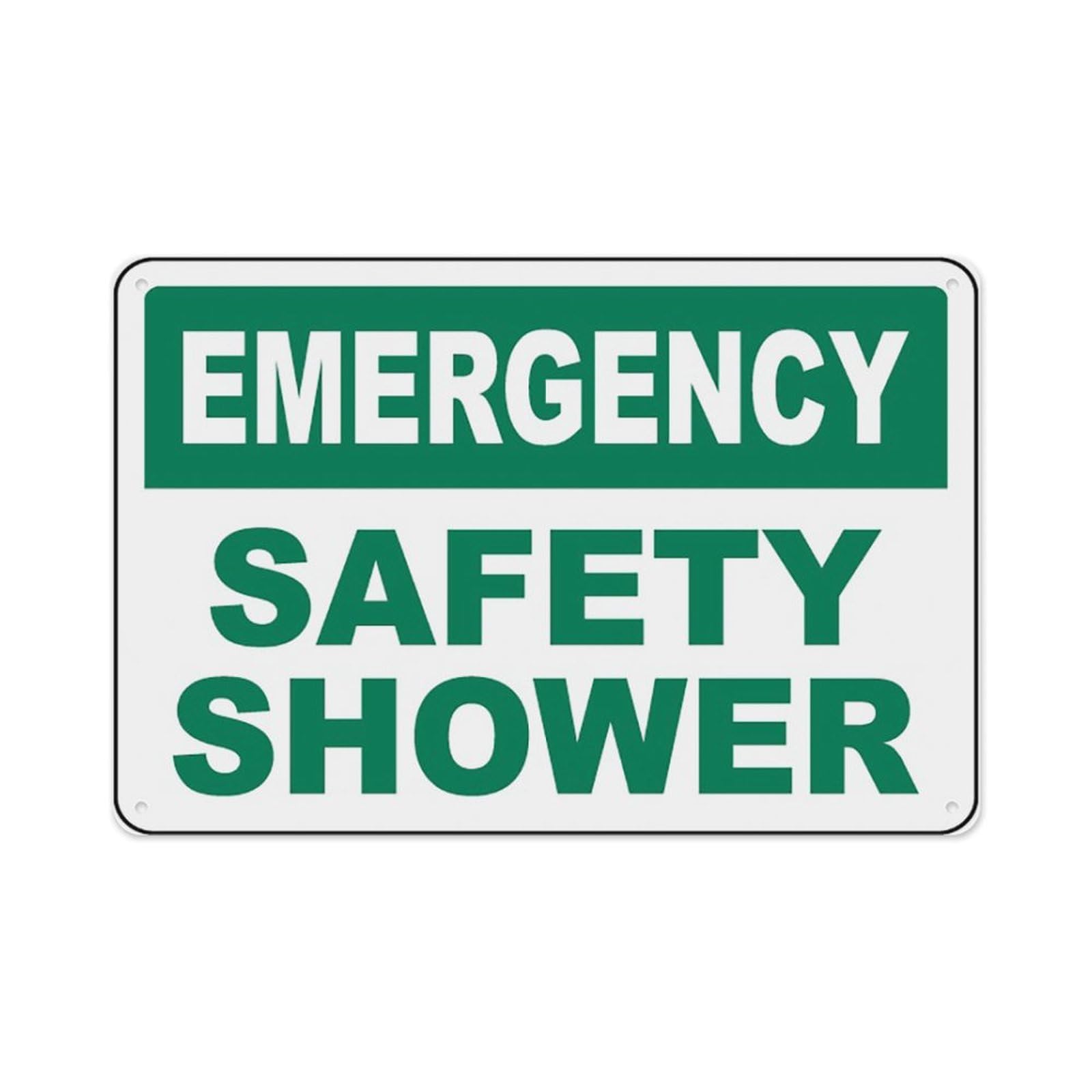 peiyeety Emergency Safety Shower Sign Aluminum Tin Warning Signs For Home Outdoor Garden 12X16 Inches