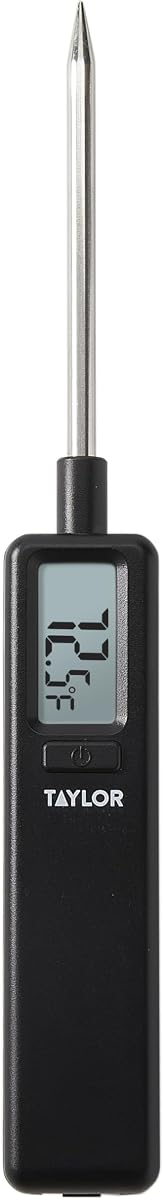 Mighty Mini termómetro digital para carne, termómetro de alimentos de lectura instantánea para cocinar y asar, rango de -40 °F a 450 °F, tamaño de bolsillo compacto con interruptor de encendido/apagado, negro