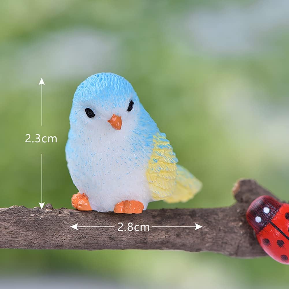 Miniature Bird Decorative Figurines 12 Pcs Mini Bird Dollhouse Figurines Accessories Fairy Garden Decoration Plant Flower Pots Ornaments